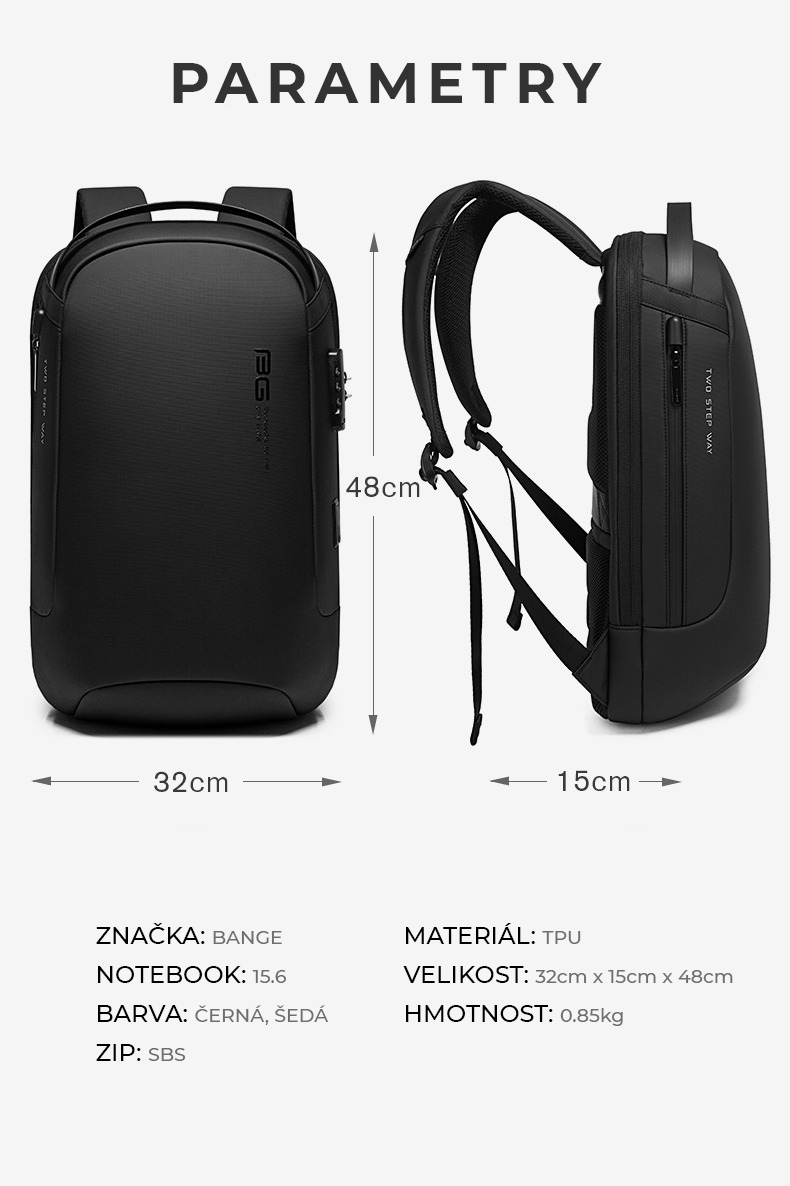 Spacewalk Batoh, 23L, černý, USB, bezpečnostní, zámek
